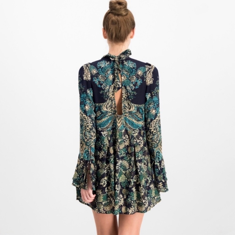 Free People Lady Luck Tunic Dress in BlueCombo - Picture 6 of 16